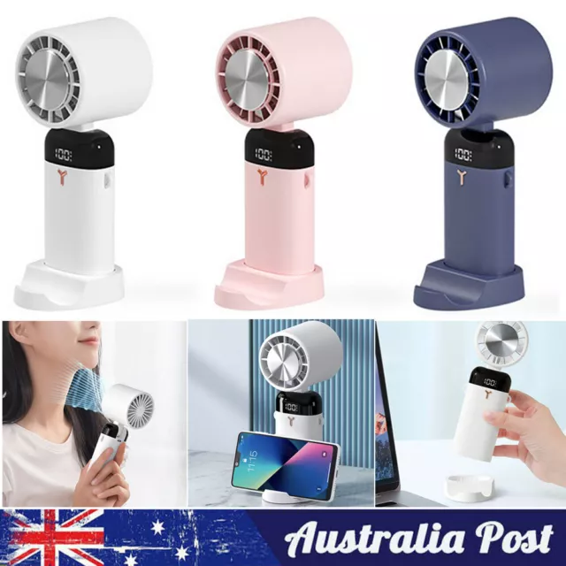 Mini Portable Hand-held Desk Fan Cooling Cooler USB Air Rechargeable Mute Wind