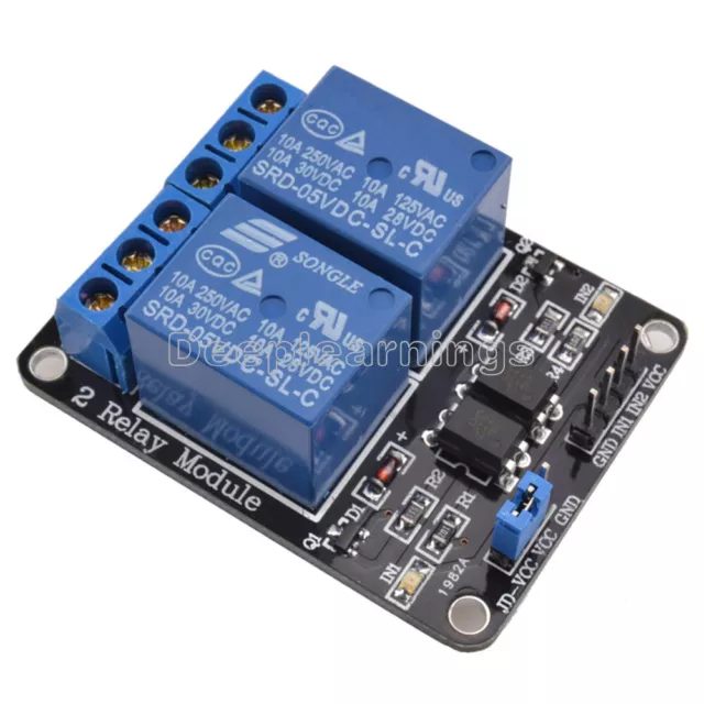 5PCS Two 2 Channel Relay Module 5V With optocoupler For PIC AVR DSP ARM Arduino