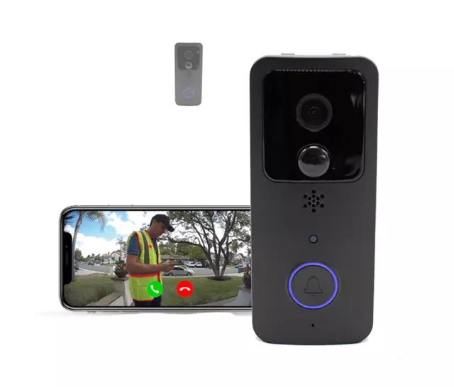 Door Ringer Video Doorbell Wireless Camera 1080HD IR Day & Night Vision - Black