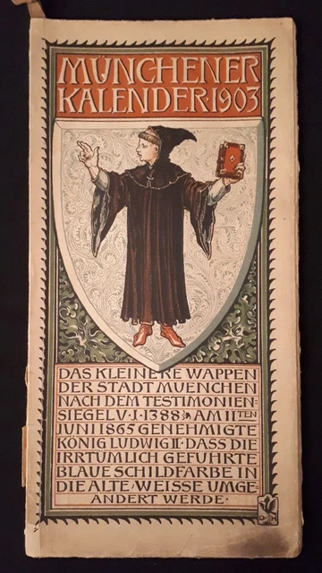 Münchener Kalender * 1903 * Otto Hubb - Wappenkunde Wappen Heraldik Holzschnitte