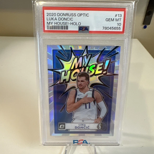 2020-21 Panini Donruss Optic LUKA DONCIC MY HOUSE HOLO SILVER PRIZM MAVS PSA 10