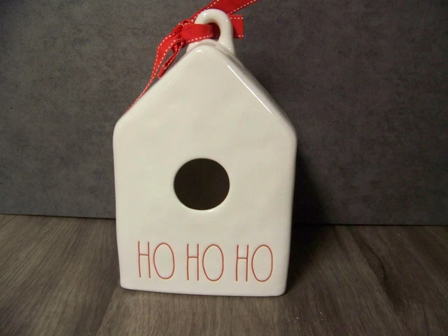 Rae Dunn "Ho Ho Ho" Ceramic 7 1/2" Tall Ceramic Birdhouse NEW