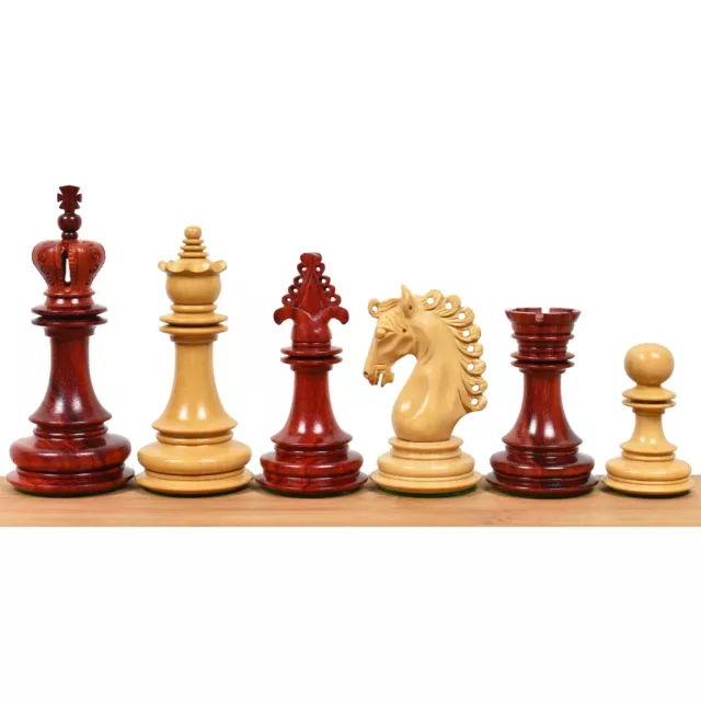 4.5" Carvers' Art Luxury Chess Pieces Only Set -Triple Weighted Bud Rosewood