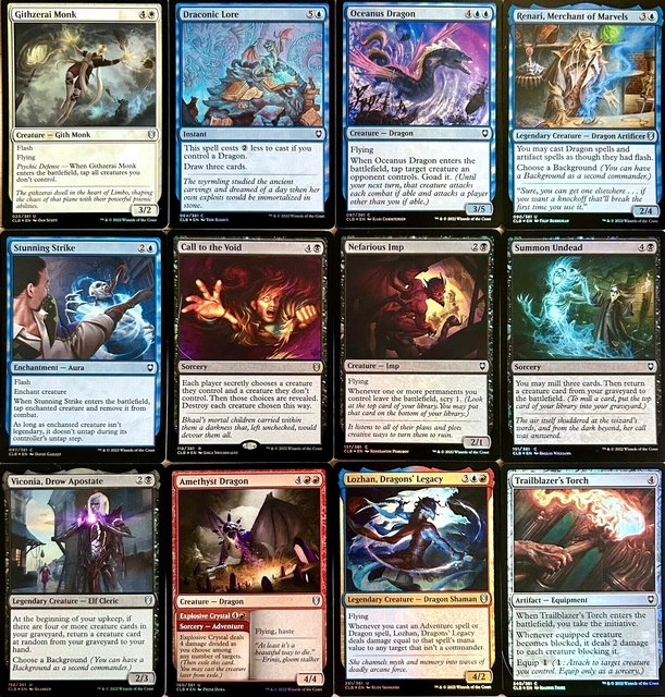 BATTLE FOR BALDUR’S Gate Foil Etched Cards x 12. MTG D&D Commander