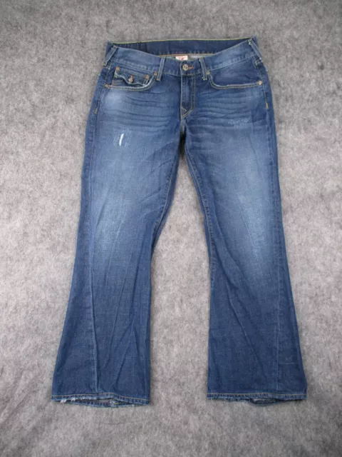True Religion Jeans Mens 33x30 Blue Denim Joey Flare Flap Pockets Made in USA True Religion Jeans Mens 33x30 Blue Denim Joey Flare Flap Pockets Made in USA
