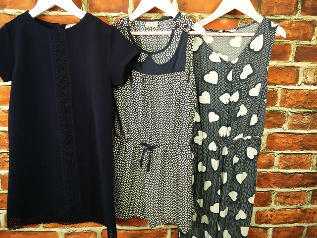 Girls Bundle M&S Next Age 10 Blue Heart Lace Jumpsuit & Summer Dress Set 140Cm