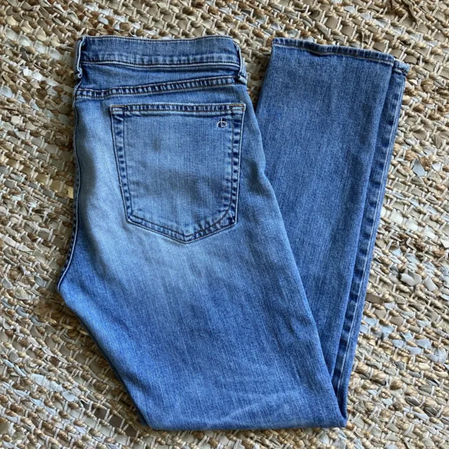 Rag & Bone "The Dre" Mid-Rise Slim Ankle Jeans size 30 Medium Wash