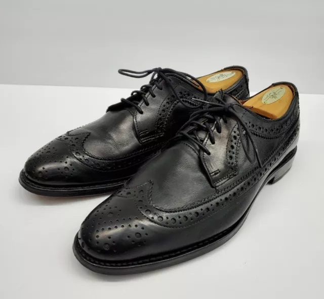 Allen Edmonds Boardwalk Wingtip Oxford Brogue Black Leather Mens Sz 8 D