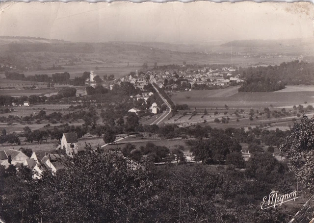 10x15cm postcard DORMANS general view taken from Soilly stamped 1958