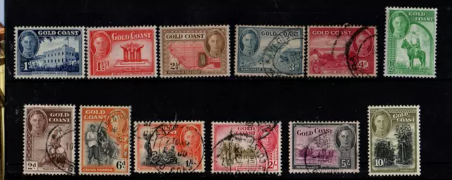 Gold Coast 1948 KGVI Full Definitive Set SG135-146 Used/MLH