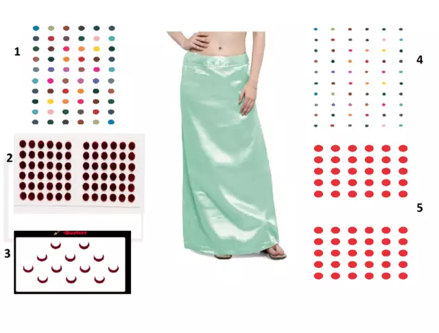 Women's Satin Petticoat Saree Underskirt Sari Underwear Free Size  Adjustable (White)