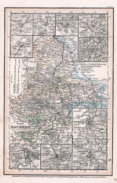 1840 - Sachsen map Karte Original Stahlstich Saxonia engraving antique print