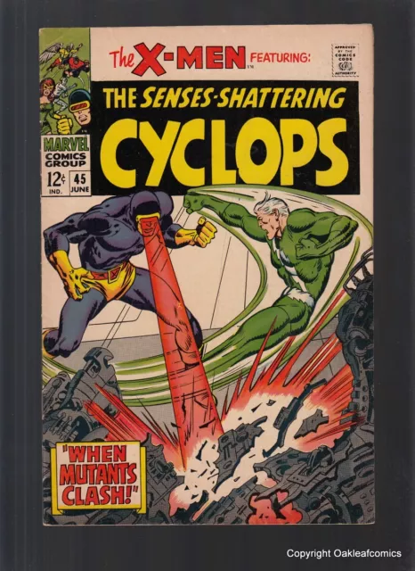 X-Men 45 Marvel Comic 1968 F-VF Magneto, Quicksilver, & Scarlet Witch MCU