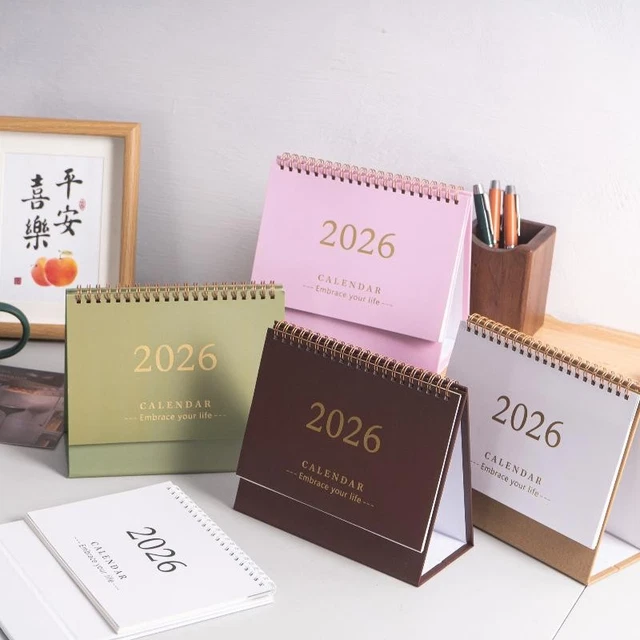 Penkiiy Mini Calendar 2025, Small Desk Calendar Mini Standing Flip Portable English Daily Schedule Planner School Home Office Supplies - View #13