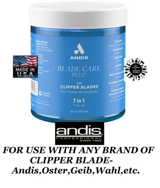 ANDIS 7 in 1 CLIPPER BLADE CARE PLUS DIP/WASH Cleaner,Coolant,Lube*Also For Wahl