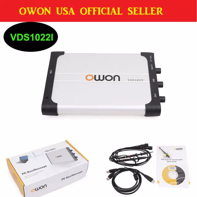 OWON VDS1022I USB Isolation PC Digital Storage Oscilloscope 25MHz 2+1 Ch 100MS/S 2