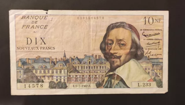 France - Billet de 10 NF Richelieu du 05/07/1962 L.233 ref F.57/20