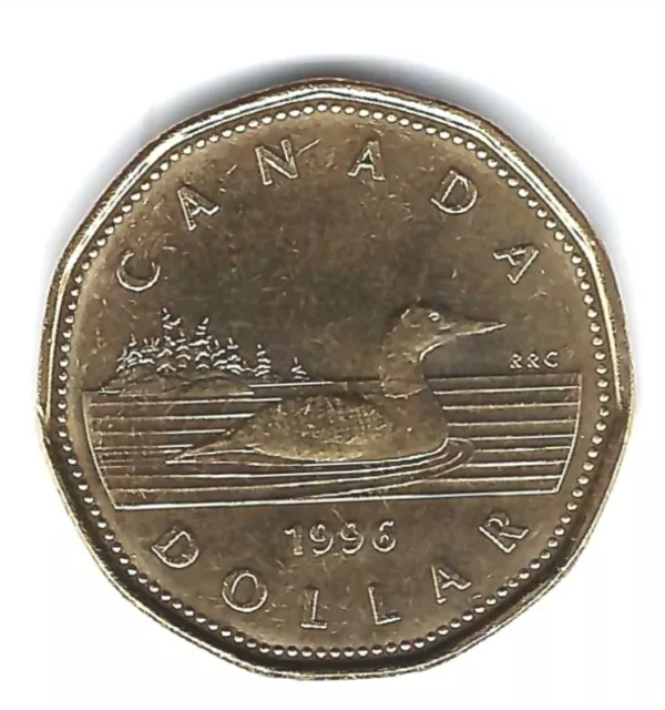 1996 Canadian Brilliant Uncirculated QEII & Loonie One Dollar Coin!