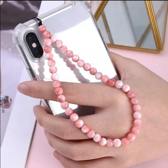 Mobile Strap Phone Charm Beads Chain Jewelry Crystal Stone Anti-Lost Lanyard