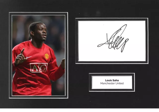 Louis Saha Hand Signed 12x8 Photo Display Manchester United Autograph COA