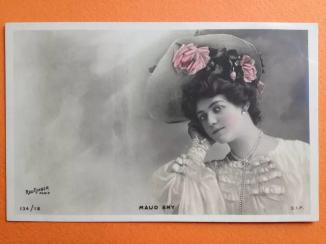 cpa Portrait de l' Actrice Maud AMY PHOTO signée REUTLINGER à PARIS Théatre