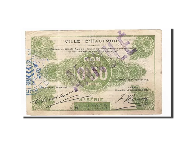 [#162964] Billet, France, Hautmont, 50 Centimes, 1915, TB+, Pirot:59-1296