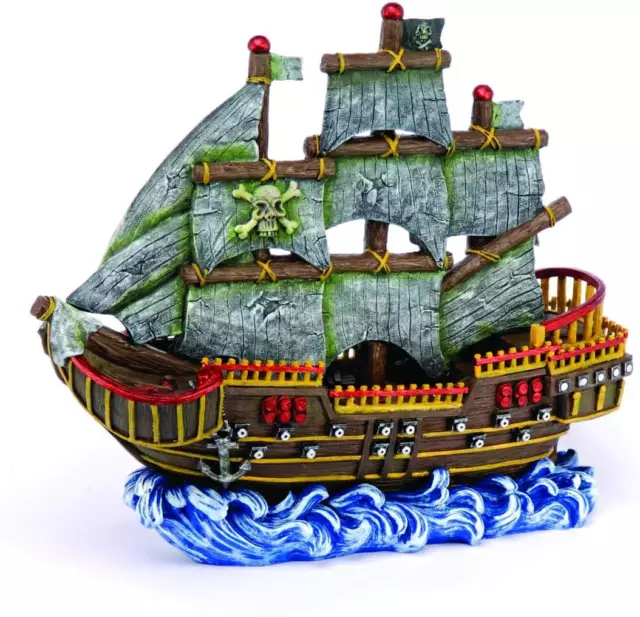 Pirate Ship Large Aquarium Decoration Freshwater Saltwater Tall Fish Tank Decor