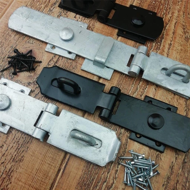 SWIVEL HASP AND Staple Heavy Duty Locking Bar Black Or Galvanised 8" 10