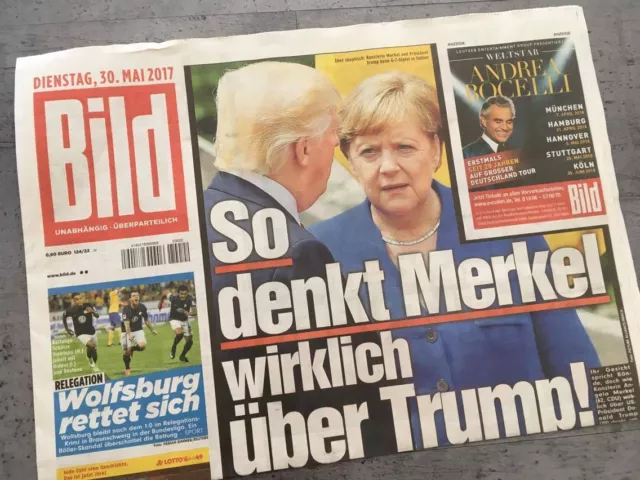 Bildzeitung vom 30.05.2017 * Geschenk zur Geburt * Geburtstag * Merkel Trump