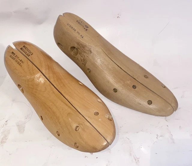 2 Antique Wooden Shoe Mold Womens Regular Size 5-8 Great Display Piece, Cobbler