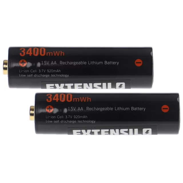 2x Batterie AA 920mAh Li-Ion universel