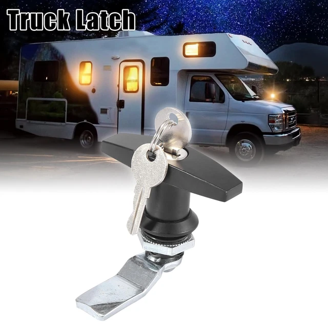 T Shaped Handle Door Lock Latch with Keys Truck Trailer Cabinet Tool Box Lock