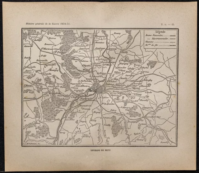 1898ca - Environs de Metz (Moselle) - Carte pour la guerre de 1870