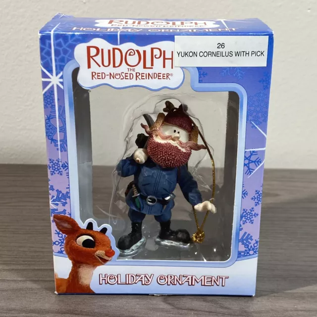 Enesco Rudolph The Red Nosed Reindeer Yukon Cornelius With Pick Holiday Ornament