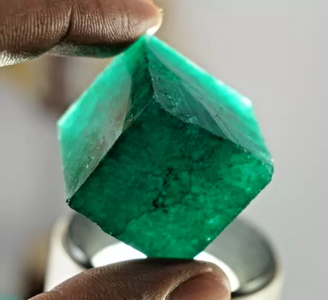 Earth Mind 200 Ct Natural Green Emerald Colombian Cube Rough Raw Gemstone