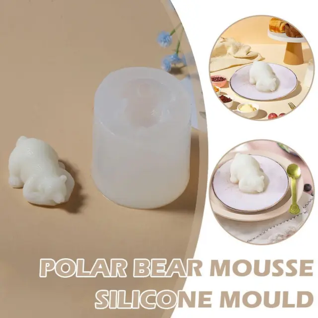 3D Polar Bear Silicone Mold Mini Size Cute Bear Silicone Candle Mold Cake D H0P1
