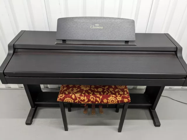 Yamaha Clavinova CLP-411 Digital Piano and stool in dark rosewood stock # 24172 2