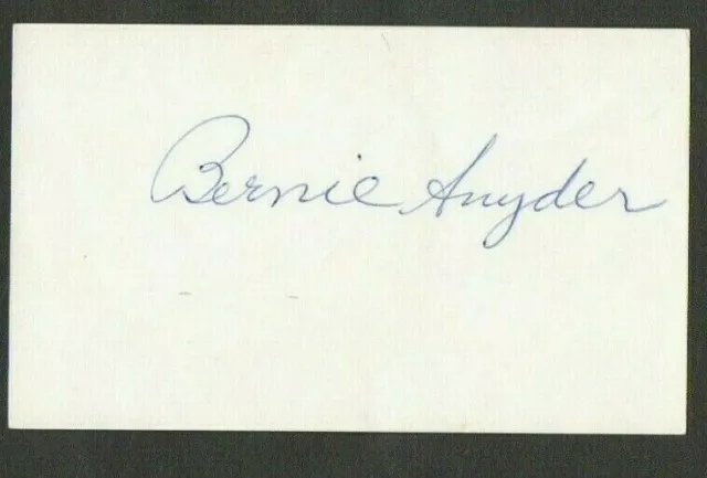 Bernie Snyder 3x5 signed auto autographed index note card Philadelphia A's