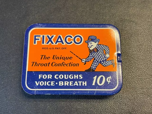 Vtg Fixaco Medicine Tin / Old Store Stock ~ 1930's ~