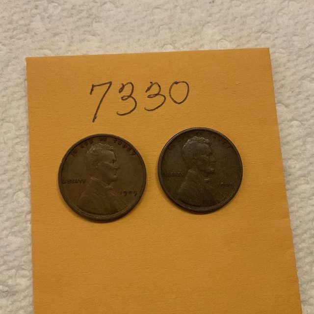 1909 & 1909 VDB Lincoln Cents - VF+ Detail - First Year                    #7330