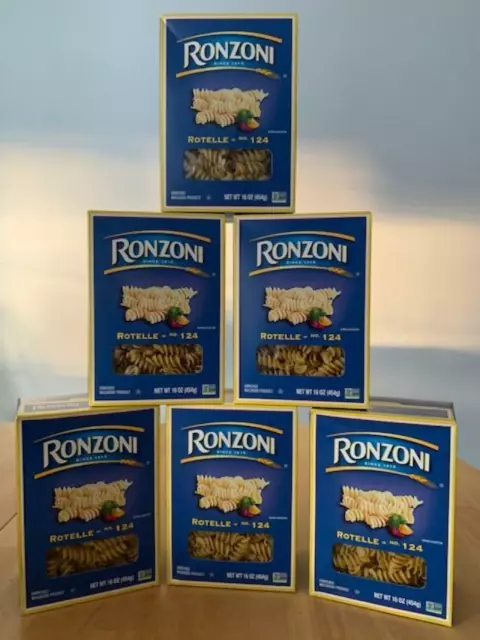 Ronzoni Rotelle Pasta No.124, 6 - 16 oz Packages Quick Easy Dinner Food Meal