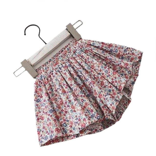 Pantaloncini da ragazza elastici vita traspiranti per ragazze stampa floreale pantaloncini a linea A 4 colori