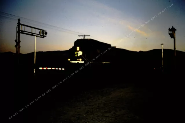 Original kodachrome slide SP #196 NIGHTFALL SOUTHERN PACIFIC MOJAVE NIGHT
