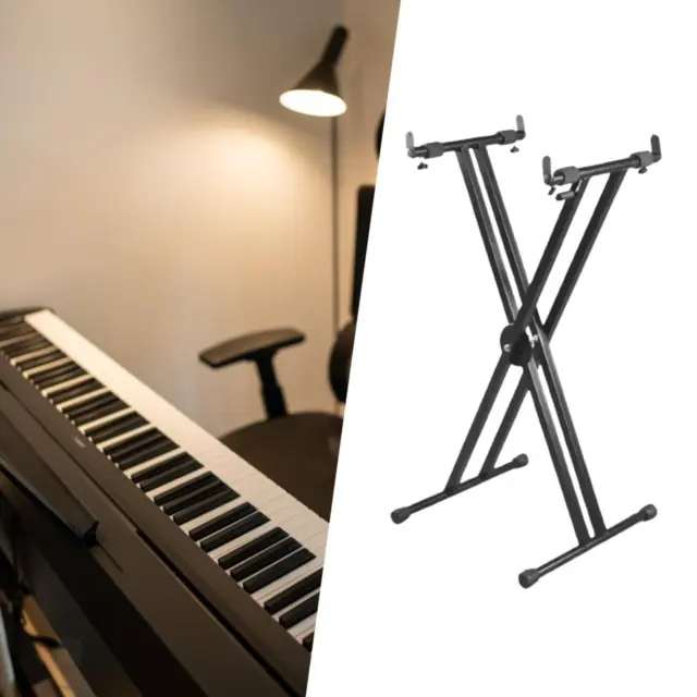 Support de clavier de piano robuste à double renfort en forme de X