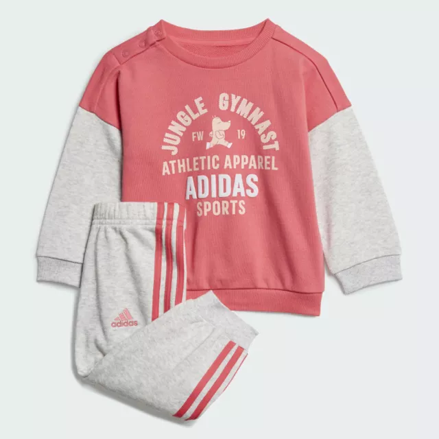 Adidas Bambino Neonato Ragazze Grafico Spugna Joggers Tuta Bimbi Set ED1171