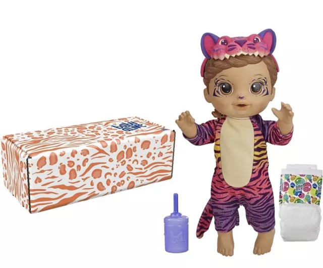 Baby Alive Rainbow Wildcats Doll Tiger Accessories Drinks Wets Tiger Toy New