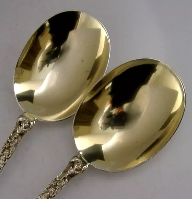VICTORIAN ENGLISH APOSTLE SERVING SPOONS STERLING SIVER 1897 ANTIQUE 98g