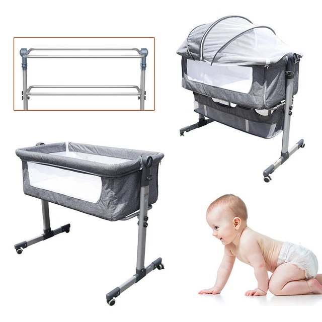 Zustellbett Matratze Kinderbett Babybett Beistellbett mit Rollen Einstellbar