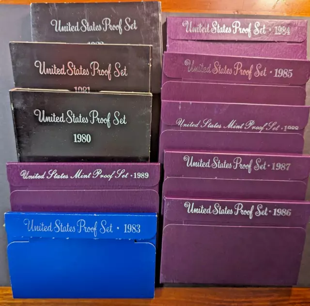 Usa - 1980-89 Complete Run Of *Proof Coin Sets*
