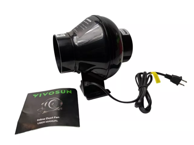 VIVOSUN 4" 195CFM Inline Duct Ventilation Fan Vent Blower for Grow Tent OPEN BOX